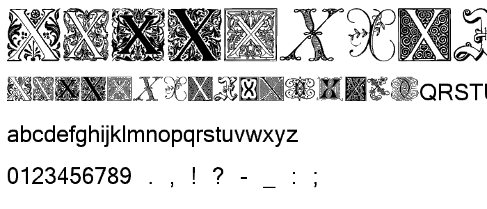 Ornamental Initials X font